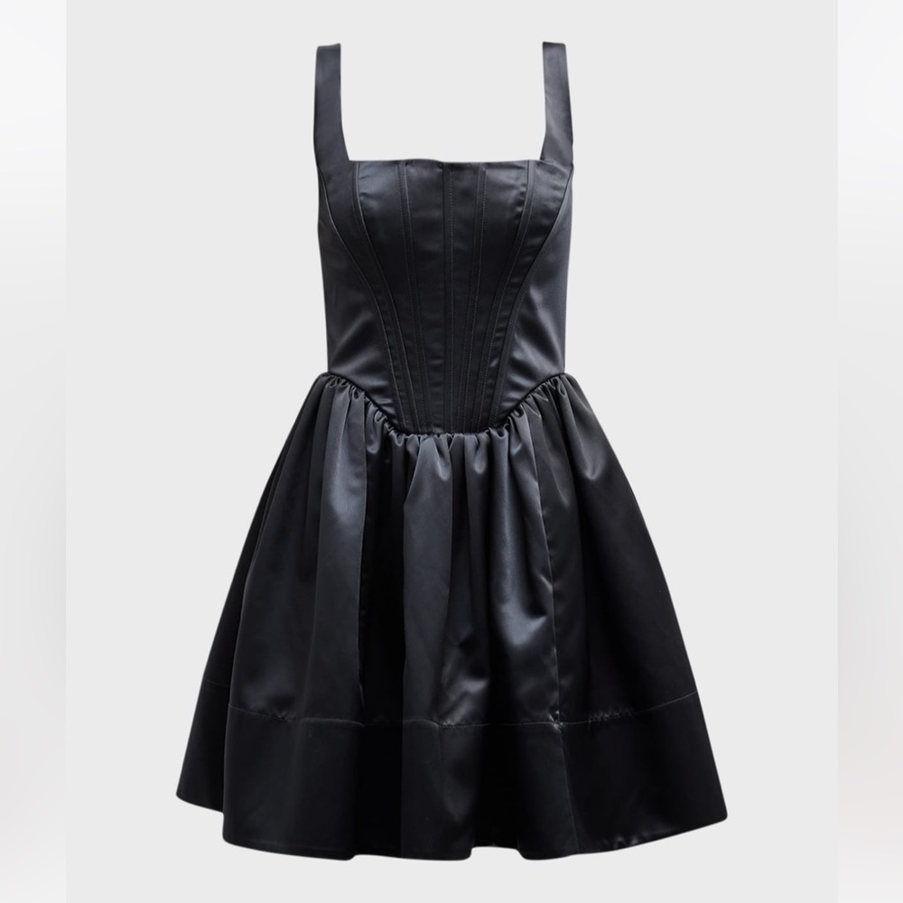 🌺🎉HP🎉🌺 NWT Staud Landscape Mini Dress Black - Picture 9 of 16